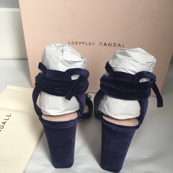 Loeffler Randall Elayna Blue Velvet Sandals Sz 7.5 - Picture 3 of 7